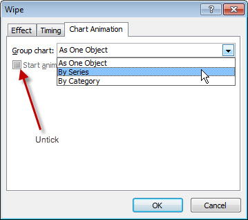 Chart animation settings