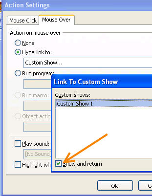 Custom show settings