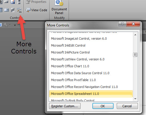More Controls to insert