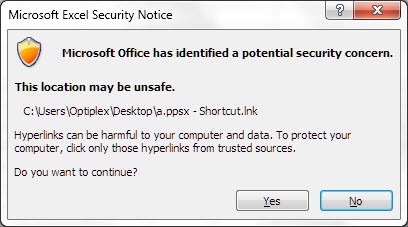 First warning message